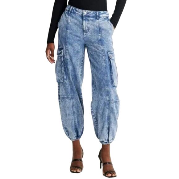 Future Collective x Kahlana Barfield Brown Womens 20W Cargo Jeans Baggy Urban - Picture 1 of 7